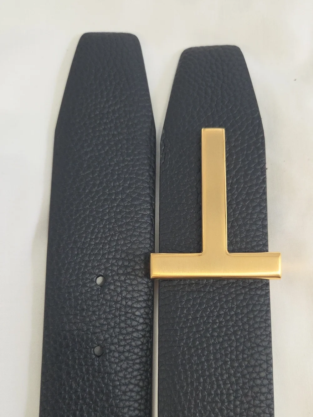 Tom Ford Reversible Brown Black Leather Belt Gold Buckle
